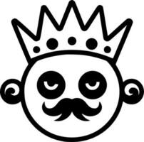koning - zwart en wit geïsoleerd icoon - vector illustratie