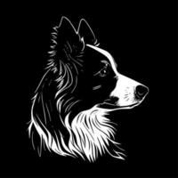 grens collie - minimalistische en vlak logo - vector illustratie