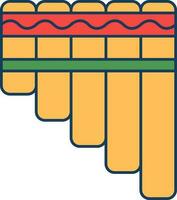 pan fluit icoon in oranje en rood kleur. vector