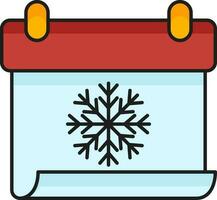 geïsoleerd sneeuwvlok symbool Aan kalender icoon in vlak stijl. vector