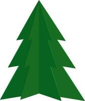 geïsoleerd papier Spar boom icoon in groen kleur. vector