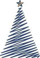 zig zag Kerstmis boom icoon in blauw kleur. vector