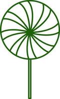 geïsoleerd spiraal lolly icoon in groen schets. vector