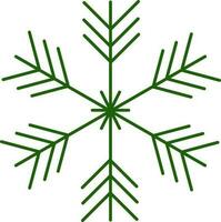 geïsoleerd sneeuwvlok icoon in groen kleur. vector