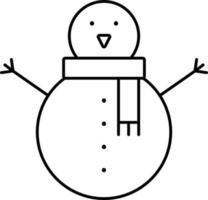 schattig sneeuwman vervelend sjaal zwart beroerte icoon. vector