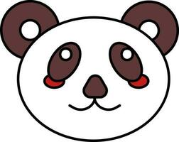 tekenfilm panda gezicht icoon in bruin en wit kleur. vector