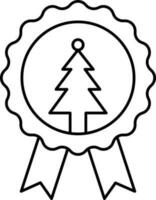 Kerstmis insigne lint icoon in zwart schets. vector