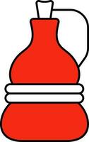 kalebas fles rood en wit icoon. vector