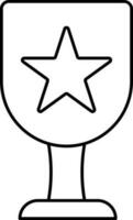 illustratie van ster trofee kop dun lineair icoon. vector