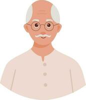 ouderen Mens vervelend oog bril illustratie in vlak stijl. vector
