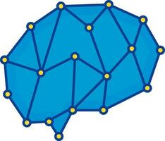 blauw en geel illustratie van digitaal hersenen icoon. vector
