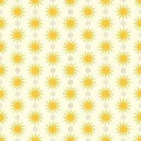 naadloos patroon van zonnig en bloemen Aan achtergrond. vector