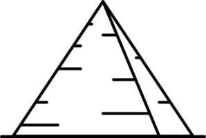 vlak piramide icoon in zwart schets. vector