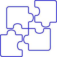 blauw schets decoupeerzaag puzzel icoon. vector