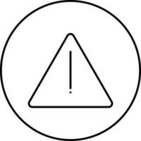 zwart lineair waarschuwing symbool Aan driehoek en cirkel icoon. vector