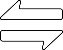 links en Rechtsaf dubbele pijl lineair icoon. vector
