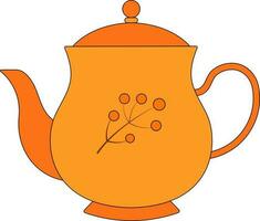 BES stam ontwerp theepot icoon in oranje kleur. vector