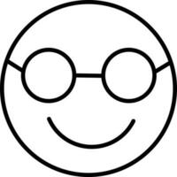 stofbril vervelend smiley gezicht emoji zwart beroerte icoon. vector