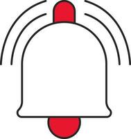 rood en wit klok kennisgeving icoon of symbool. vector