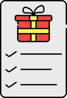 geschenk checklist icoon in vlak stijl. vector
