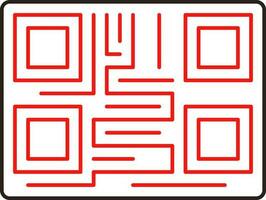 rood qr code icoon in lineal stijl. vector