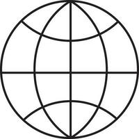 geïsoleerd wereldbol icoon in zwart lijn kunst. vector