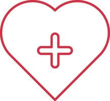 rood schets medisch hart icoon. vector