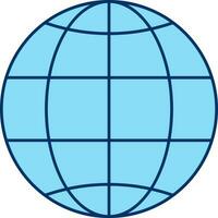 vlak stijl wereldbol icoon in blauw kleur. vector