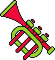trompet icoon in rood en groen kleur. vector