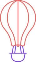 geïsoleerd heet lucht ballon rood en Purper schets icoon. vector