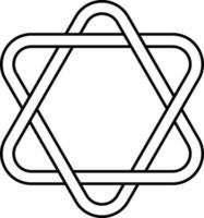 twee driehoek overlappende icoon in beroerte stijl. vector