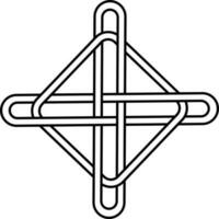 plein overlappende kruis keltisch icoon in beroerte stijl. vector