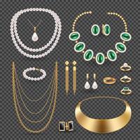 sieraden accessoires transparante set vectorillustratie vector