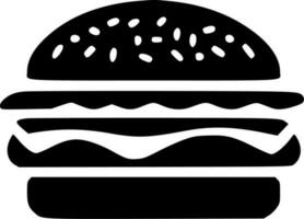 Hamburger, minimalistische en gemakkelijk silhouet - vector illustratie