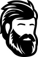 baard, zwart en wit vector illustratie