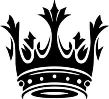 kroon - zwart en wit geïsoleerd icoon - vector illustratie