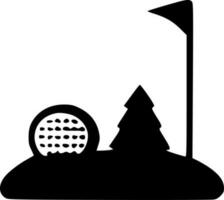 golf - zwart en wit geïsoleerd icoon - vector illustratie