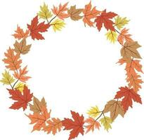krans met herfst bladeren in geïsoleerd achtergrond. vector illustratie