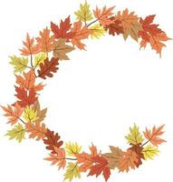 krans met herfst bladeren in geïsoleerd achtergrond. vector illustratie