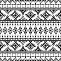 meetkundig etnisch tribal naadloos patroon in zwart en wit kleur. aztec gestileerde afdrukken sjabloon voor textiel ontwerp, kleding stof, kleren, gordijn, tapijt, batik, ornament, behang, inpakken, papier. vector