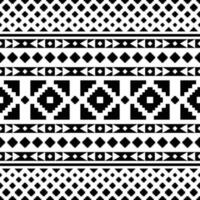 inheems etnisch naadloos patroon. aztec tribal meetkundig vector achtergrond. pixel patroon in zwart en wit kleur. ontwerp voor textiel, kleding stof, kleding, gordijn, tapijt, ornament, behang.