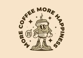 mascotte karakter illustratie van een kop van koffie in een eigenwijs stijl vector