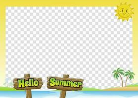kader achtergrond ontwerp van Hallo zomer vakantie vector