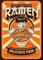 voedsel festival ramen poster ontwerp wijnoogst stijl vector