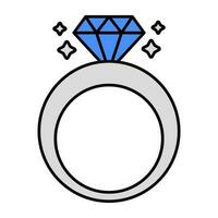 premie downloaden icoon van diamant ring vector