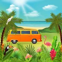 hippie van vakantie samenstelling vectorillustratie vector