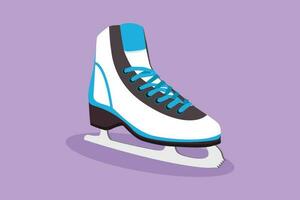 tekenfilm vlak stijl tekening gestileerde wit klassiek ijs figuur schaatsen. winter buitenshuis sport apparatuur. kant visie van ijs vleet schoenen logo, label, sticker, icoon, symbool. grafisch ontwerp vector illustratie