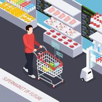 supermarkt van toekomstige compositie vectorillustratie vector