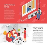 conditioners horizontale banners instellen vectorillustratie vector