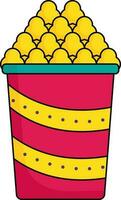 geïsoleerd popcorn emmer rood en geel icoon. vector